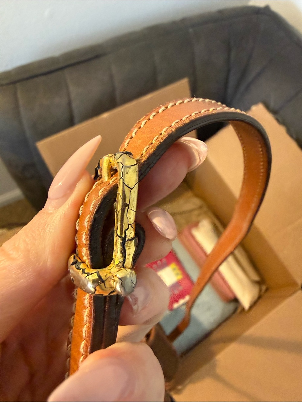 Vintage CELINE Macadam Crossbody Saddle Bag Brown PVC Leather Trim Paris - Picture 16 of 16